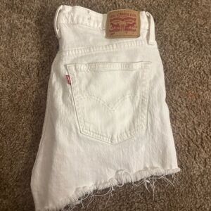 Levi's Crisp White Cutoff Shorts